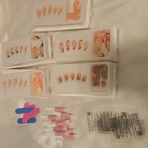 Assorted Press-On Nail Sets with Pink Accents